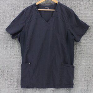 IFlex Scrub Top Womens 3XL Dark Gray Medical Uniform V Neck Short Sleeve